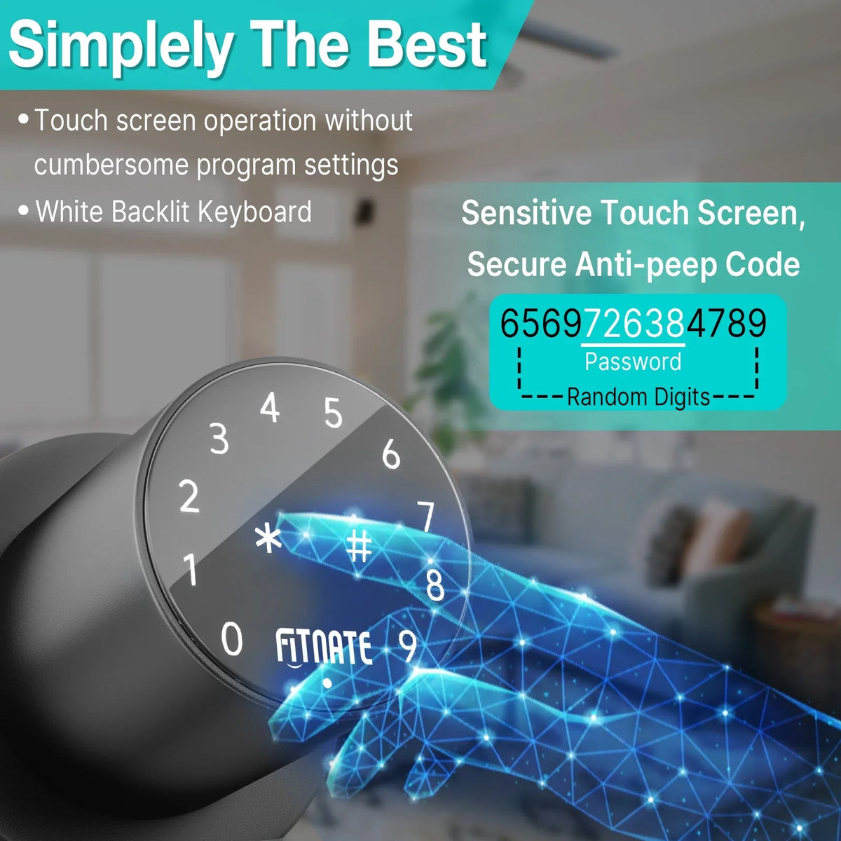 Smart Digital Keypad Door Lock Password Code Electronic Knob App Control