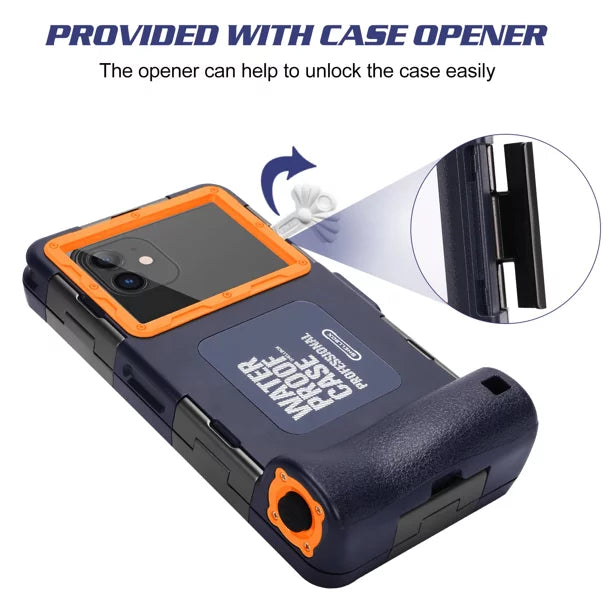 UrbanX Professional [15m/50ft] Swimming Diving Surfing Snorkeling Photo Video Waterproof Protective Case Underwater Housing for  K7 And all Phones Up to 6.9 Inch LCD with Lanyard