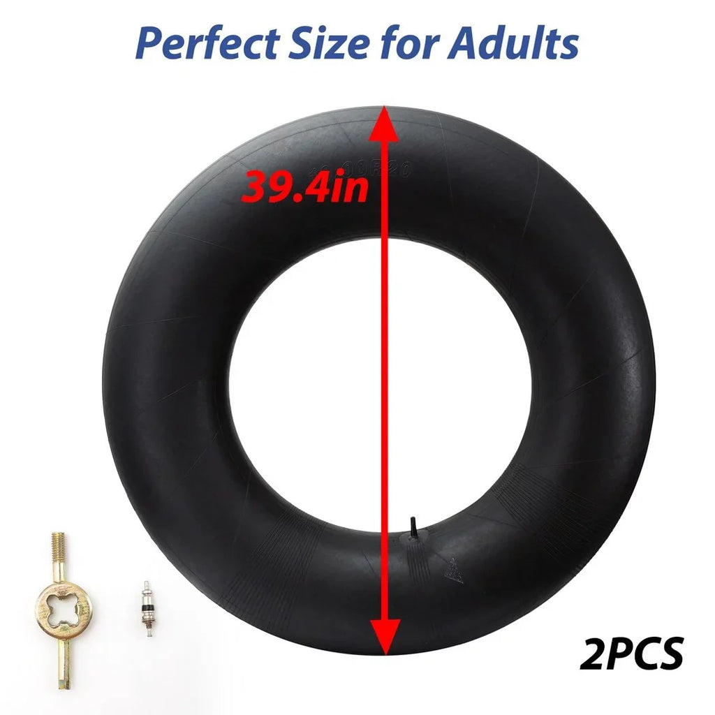 2PCS River Tubes for Adults, Heavy Duty Snow Tubes for Snow Sledding, 39inch Large Rubber Snow & moisture Tire Tubes, Pool Closing Inner Tubes, Rubber Pool Float Inner Tubes