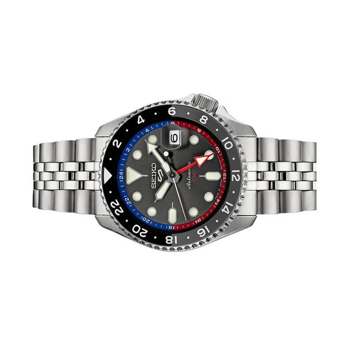 Seiko 5 Sports Automatic GMT Watch with Grey Dial #SSK019