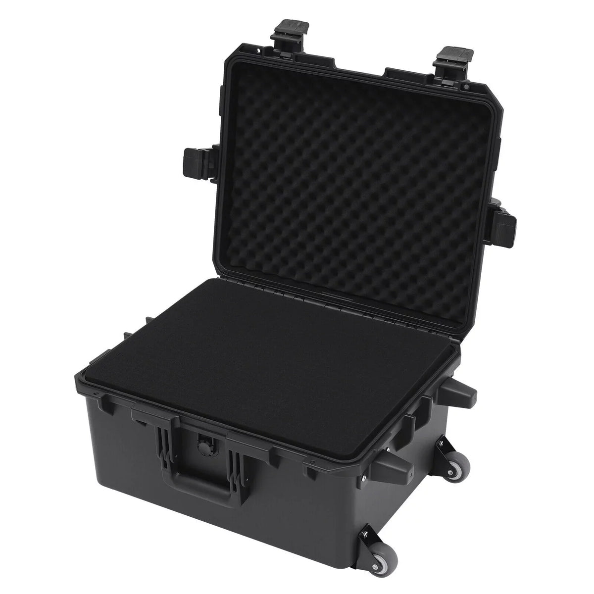 Miumaeov Large Portable Protective liquid and Shock protected Hard Case Camera Tools Equipment Laptop Hard Case Box with Wheels and Handle with 5 Layers Foam Black 16.7" x 12" x 21.25"