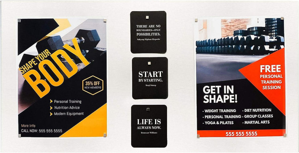 totalElement 28 x 14 Inch Magnet Board, Frameless Metal Magnetic Bulletin Board, Notice/Message Board for Wall, Brushed Stainless Steel