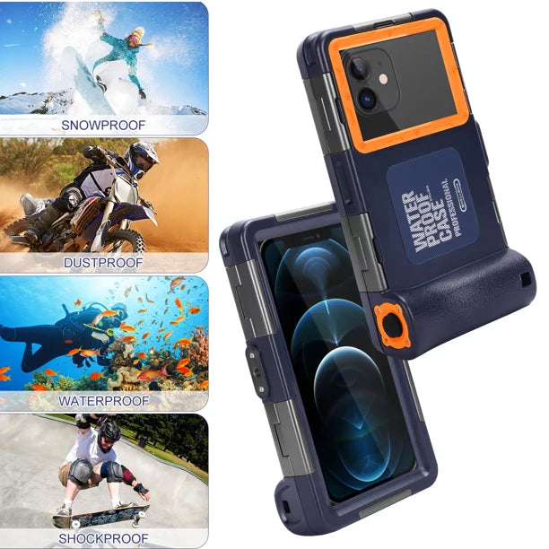 UrbanX Professional [15m/50ft] Swimming Diving Surfing Snorkeling Photo Video Waterproof Protective Case Underwater Housing for  K7 And all Phones Up to 6.9 Inch LCD with Lanyard