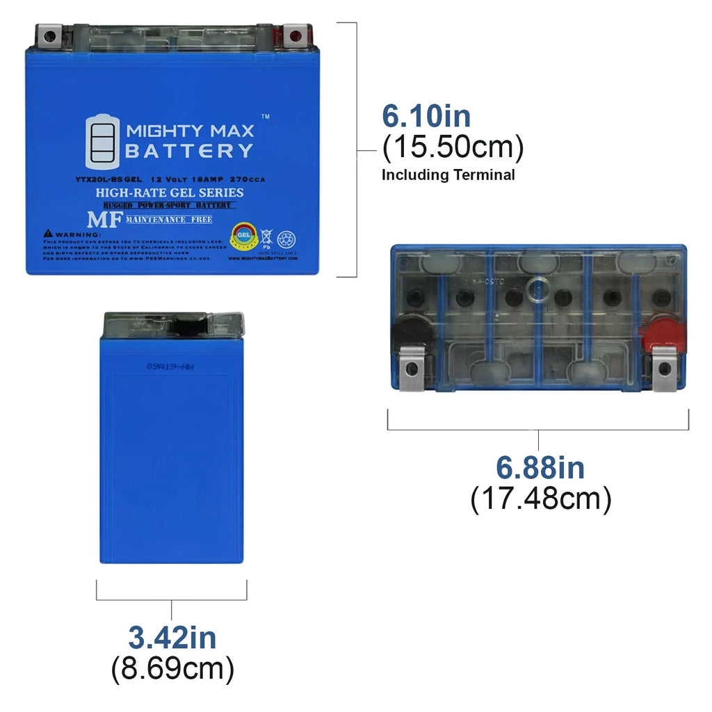 YTX20L-BS GEL Battery for Jet Ski Aqua Sea Doo Wave Runner