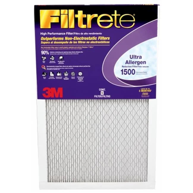D Fiberglass 13 MERV Pleated Allergen Air Filter (Pack of 4). H X 1 in. W X 24 in. 4702940 AIR FLTR 24X24X1 1900MPR Filtrete 24 in