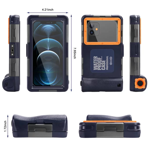UrbanX Professional [15m/50ft] Swimming Diving Surfing Snorkeling Photo Video Waterproof Protective Case Underwater Housing for  Xperia XZ Premium And all Phones Up to 6.9 Inch LCD with Lanyard