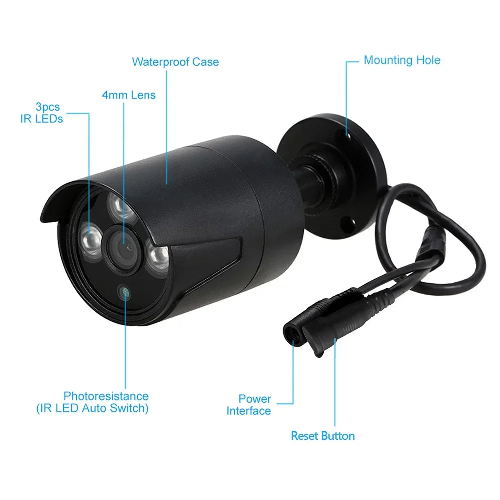4CH 1080P HD WiFi NVR Kit with 4pcs 1.0MP Wireless WiFi Waterproof Outdoor IP Camera Support P2P IR-CUT Night Vision Phone Control Motion Detection for CCTV System