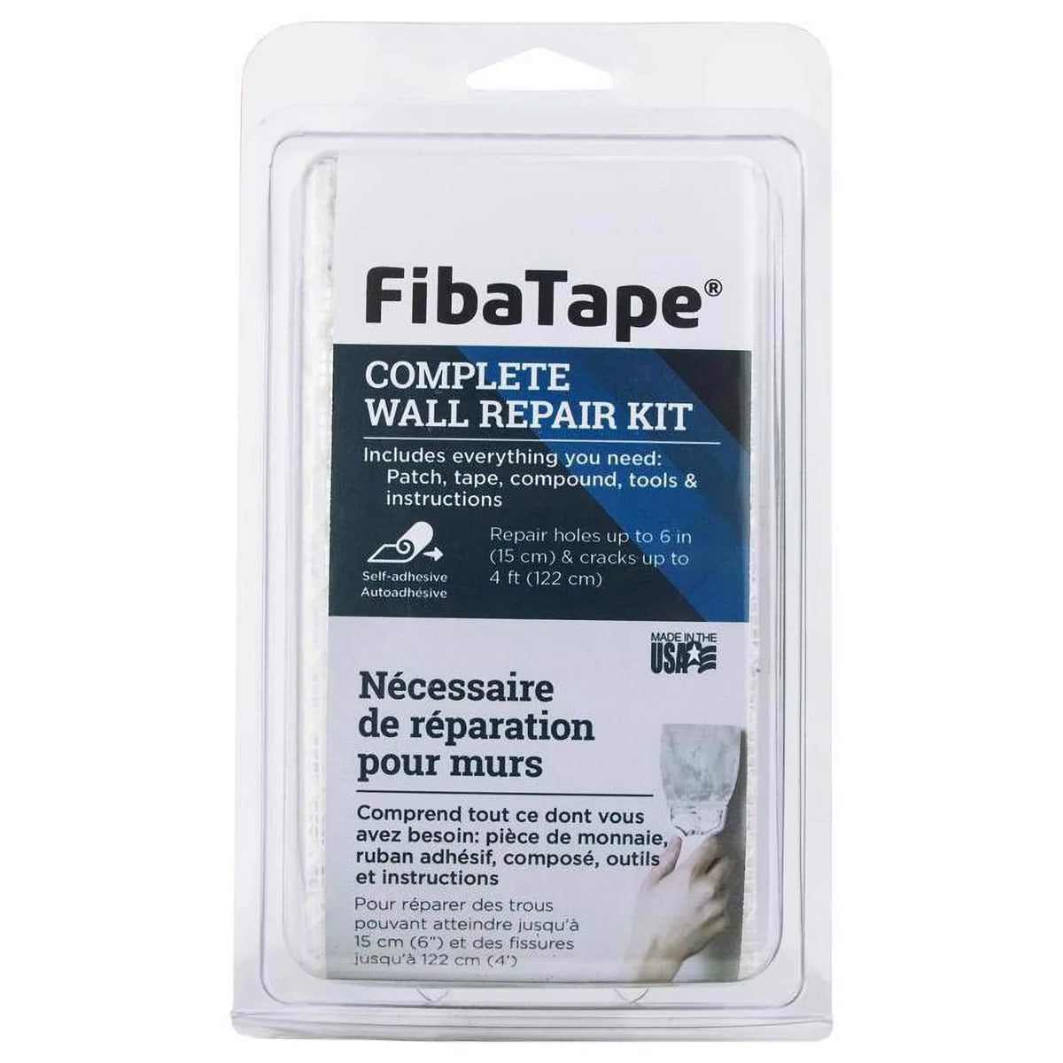 W Fiberglass Mesh White Hole And Crack Repair Kit. L X 6 In. 1 Pc, Saint-Gobain Adfors Fibatape 0.5 Ft