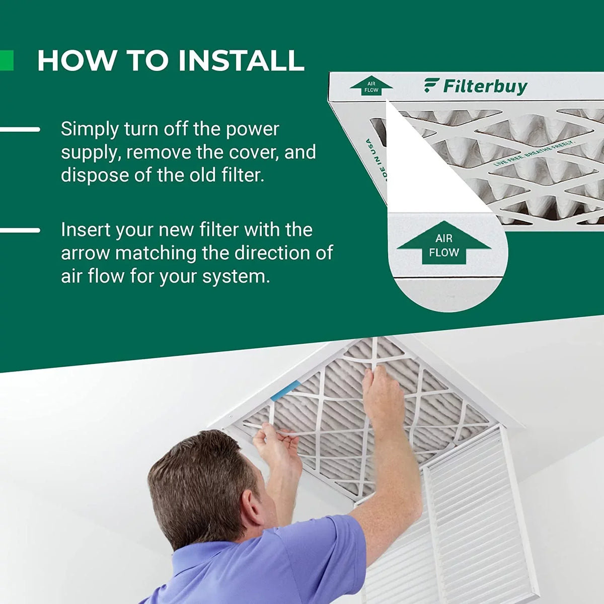 Filterbuy 12x12x4 MERV 11 Pleated HVAC AC Furnace Air Filters (6-Pack)