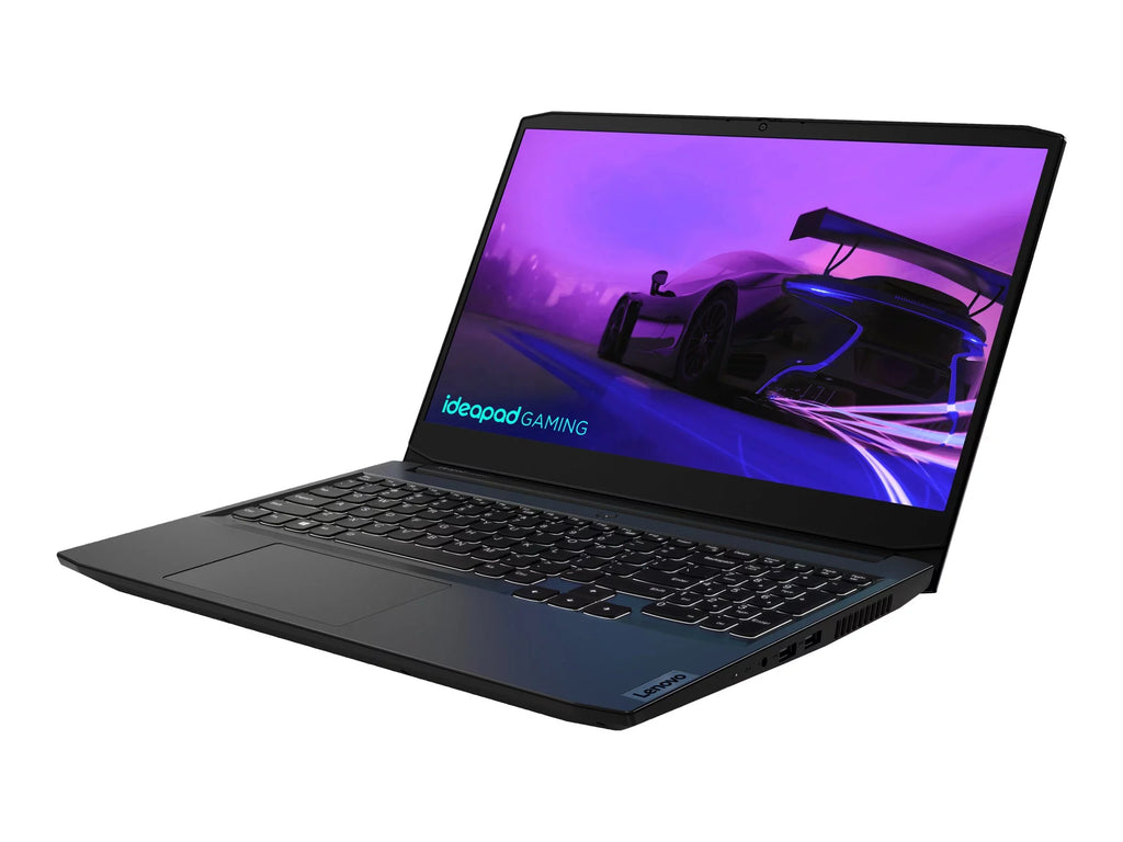 IdeaPad Gaming 3 15ACH6 82K2 - 180-degree hinge design - AMD Ryzen 5 - 5600H / up to 4.2 GHz - Win 10 Home 64-bit - GF RTX 3060  - 8 GB RAM - 512 GB SSD NVMe - 15.6" IPS 1920 x 1080 (Full HD) @ 120 Hz - 802.11a/b/g/n/ac/ax - shadow black - kbd