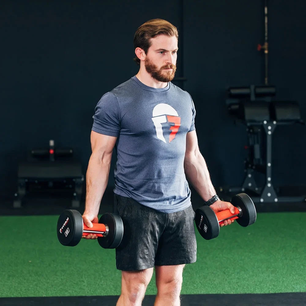 Pair Thick Training Hand for Barbell Dumbbell Kettlebell. Titan Fitness Weight Bar Grips 2-in