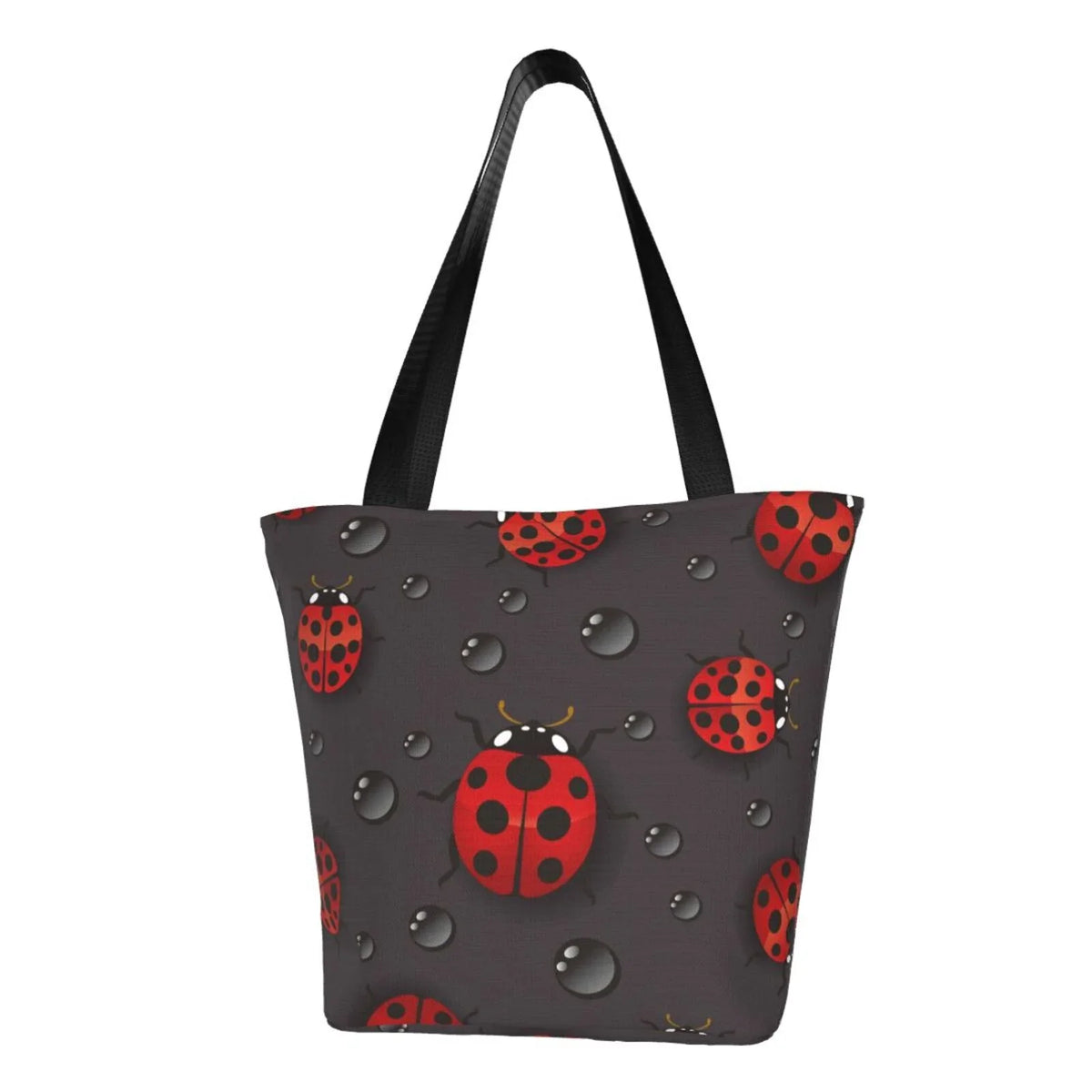 Lukts Red Ladybugs On Dark Background Tote Bag,Shoulder Bag Women'S Hobos Handbags Large Capacity Shopping Bag