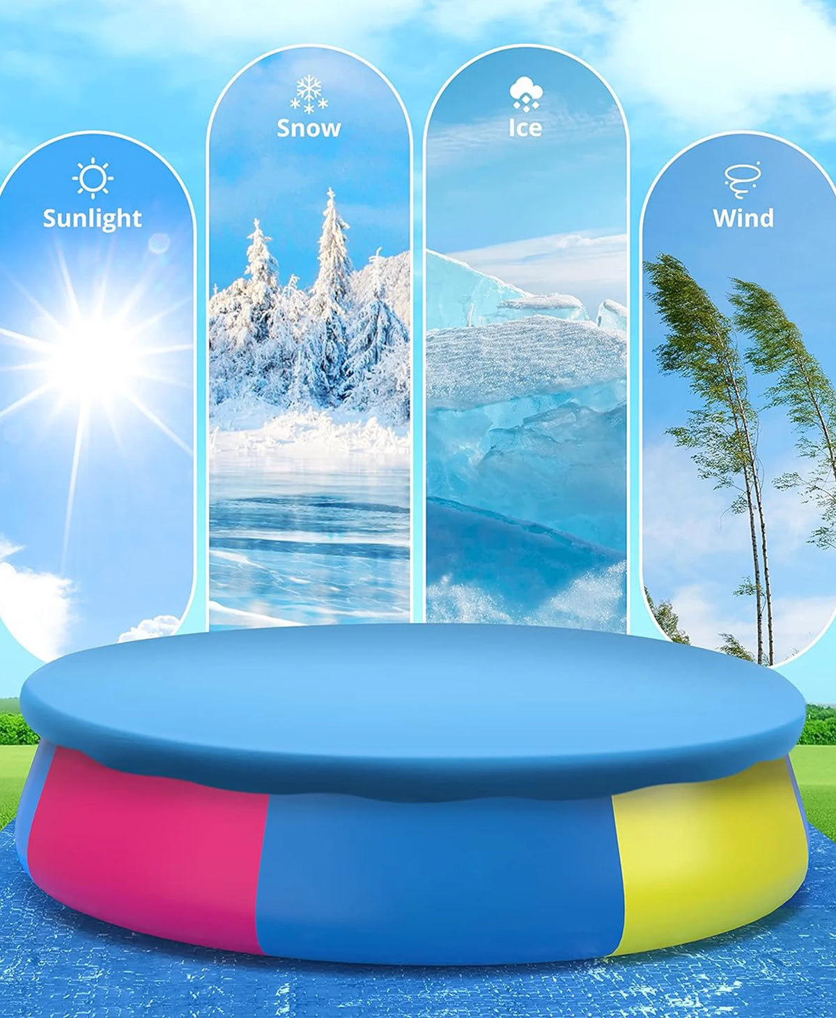 Inolait Inflatable Swimming Pool  Above Ground for Kids Family moisture Sport 15' x 36"