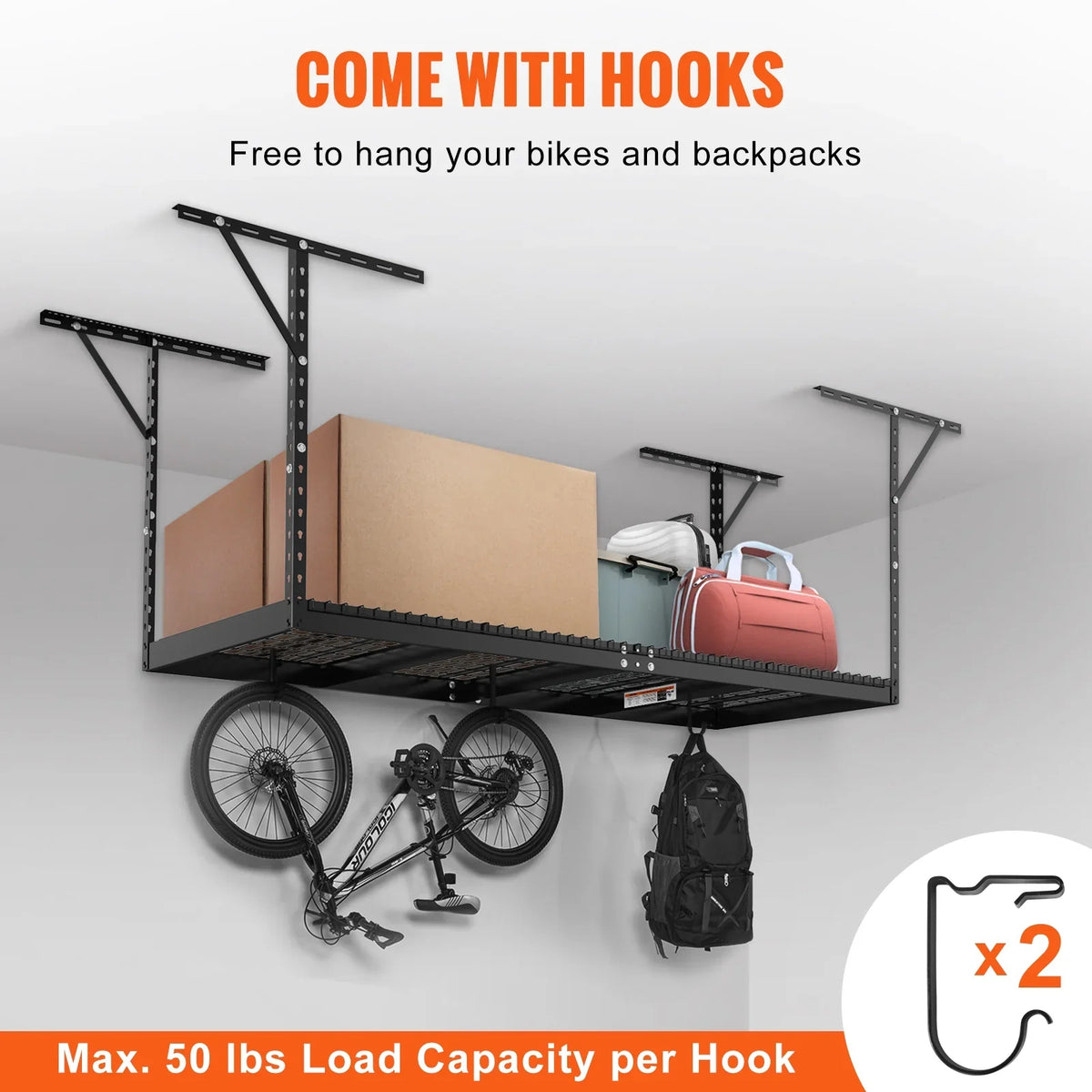 SKYSHALO Overhead Adjustable Garage Storage Stand 36x96in Ceiling Stand 600lb Black