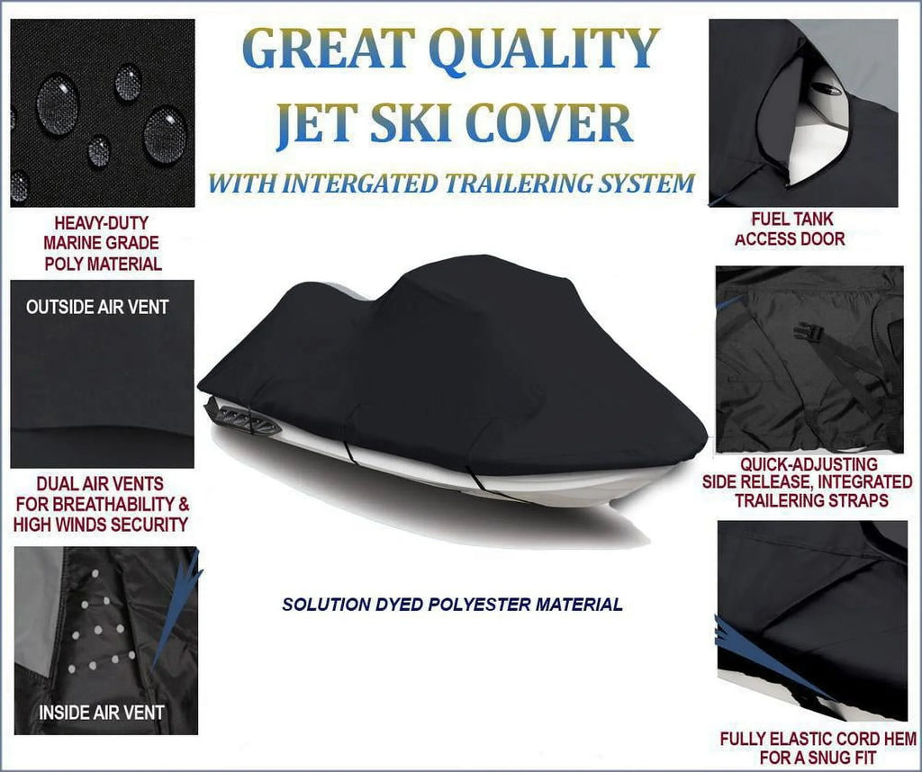 BLACK TOP OF THE LINE JET SKI shield matching for YAMAHA Wave Runner GP 1300R 2003 2004 2005 2006 2007 2008 Jet Ski PWC protector 2 Seater