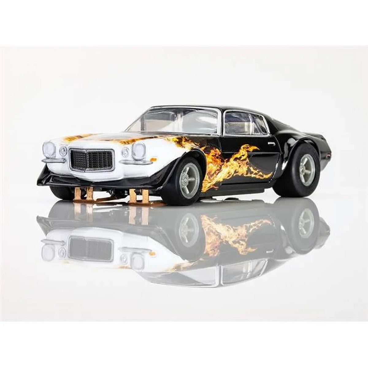 AFX Mega-G+ 1970 Camaro Wildfire Black Yellow and Orange HO Slot Car