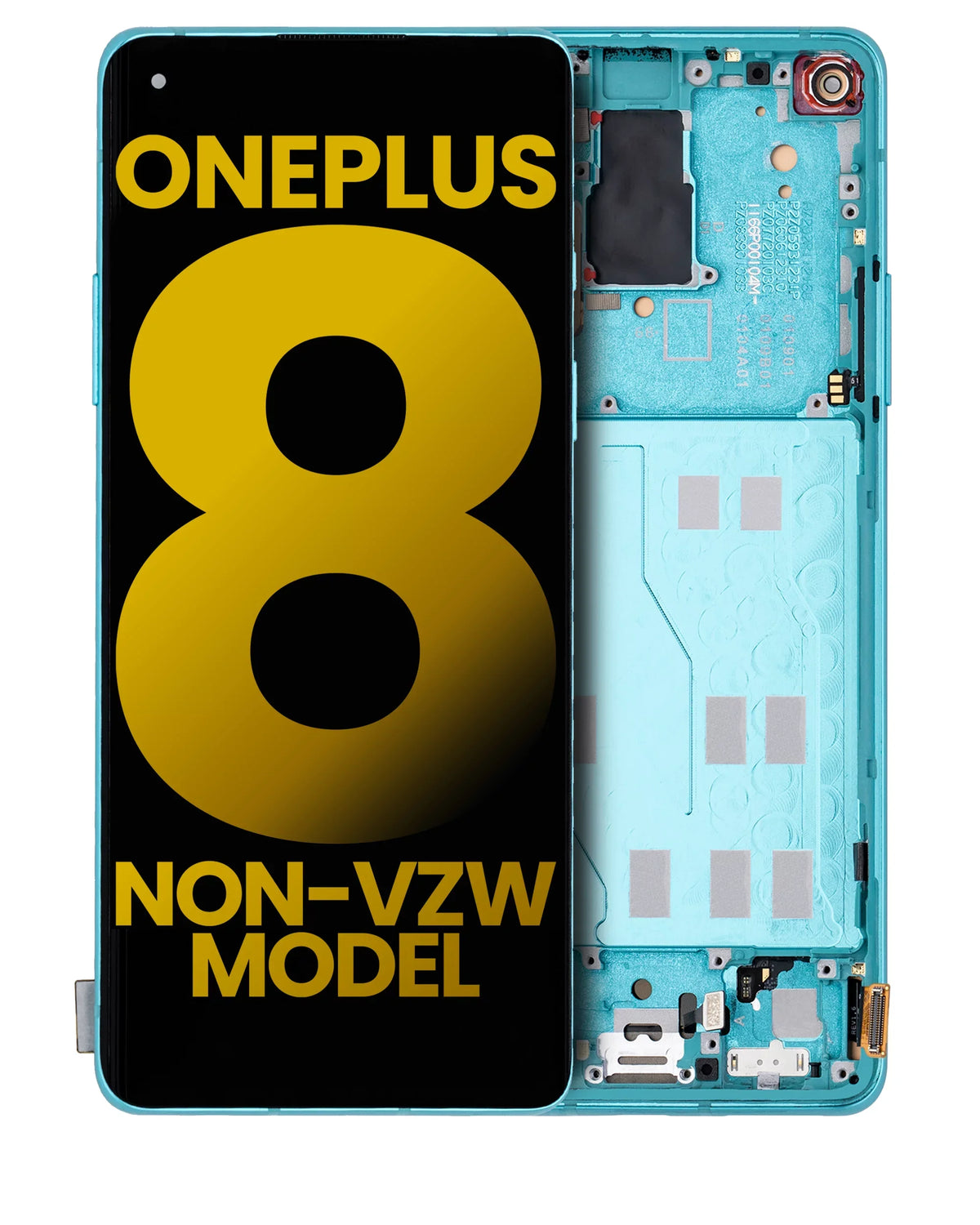 Replacement OLED Assembly With Frame suitable For OnePlus 8 / 5G (Non-Verizon 5G UW Frame) (Refurbished) (Glacial Green)