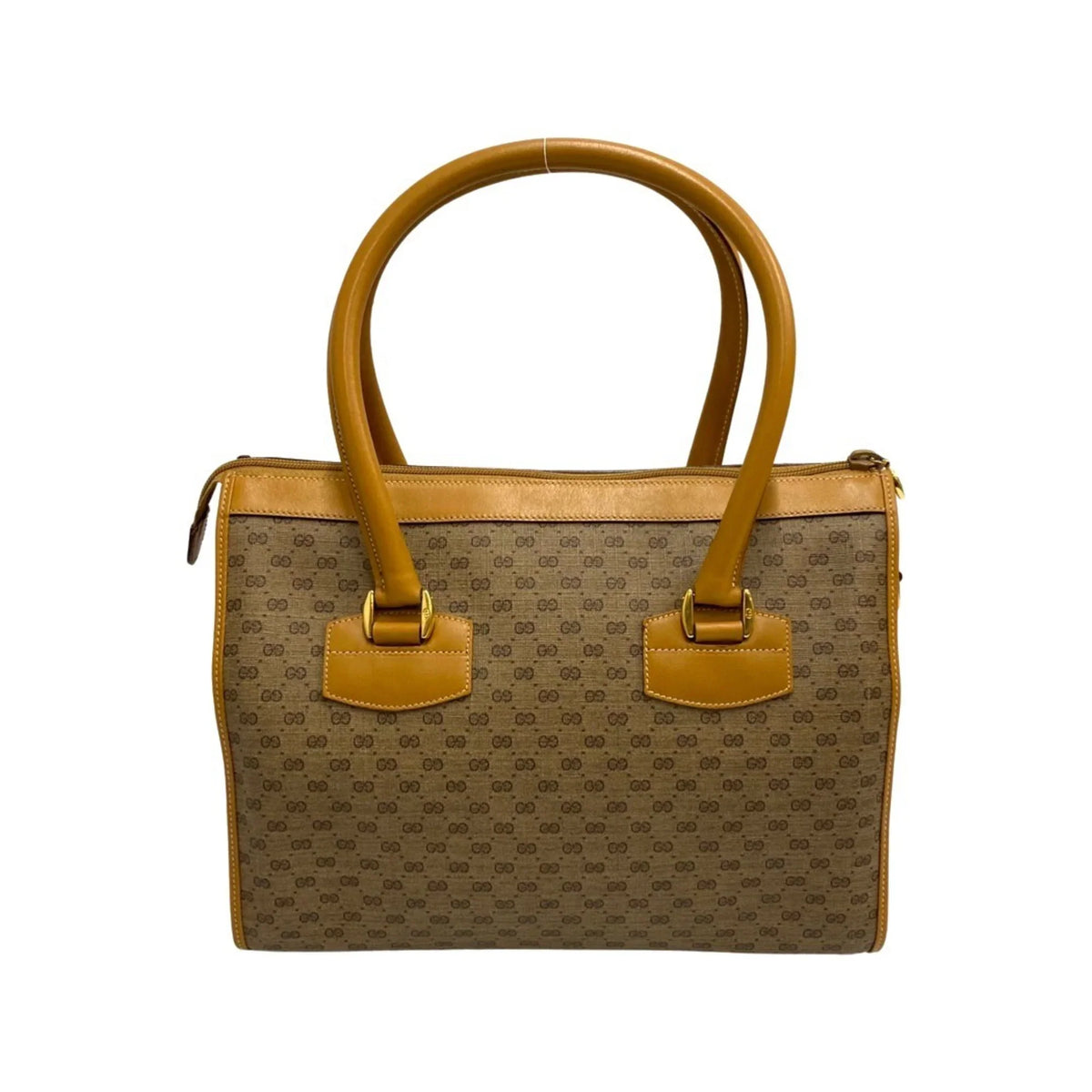 Pre-Owned GUCCI Old Gucci Vintage Micro GG Leather Genuine 2way Handbag Shoulder Bag Brown (Good)
