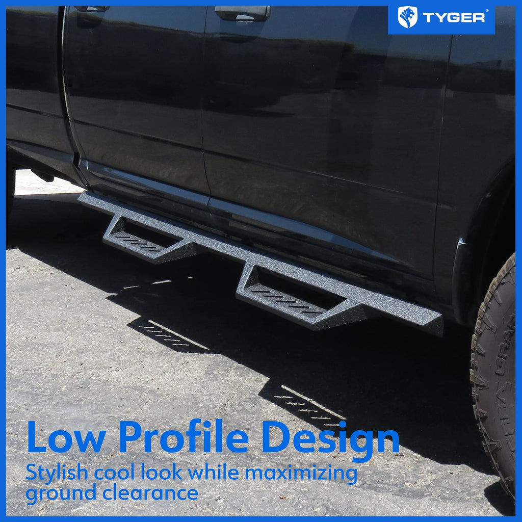 Tyger Auto LanderX Running Board suitable with 2009-2018 Dodge Ram 1500; 2010-2024 2500 3500; 2019-2024 Classic | Crew Cab | TG-LX3D82348 | Drop Step Side Step Rail Nerf Bars