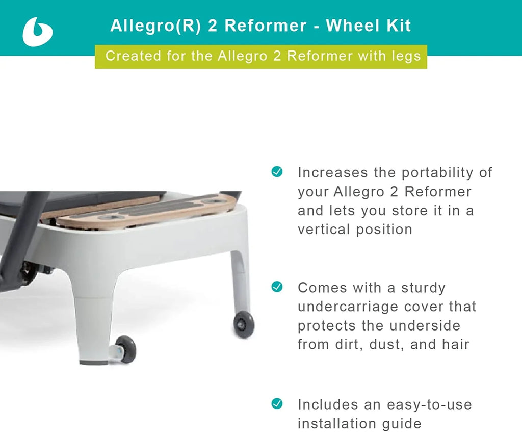 Wheel Kit For Allegro 2 Reformer With Legs, Replacement Wheels With ive shield For Home Gym Fitness Equipment