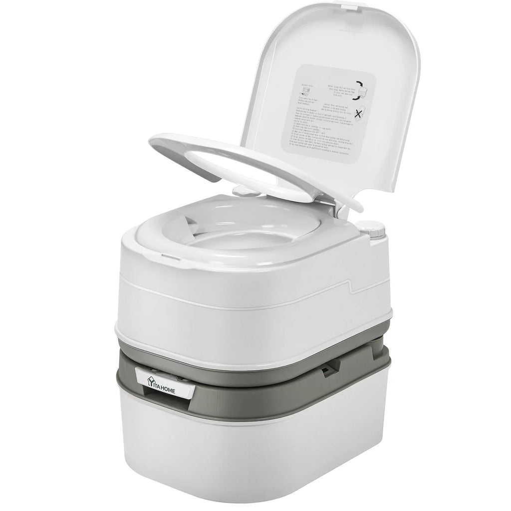 DWVO Portable Toilet, 6.34 Gallon Camping RV Porta Potty , Outdoor RV Toilet with Level Indicator, Rotating Spout