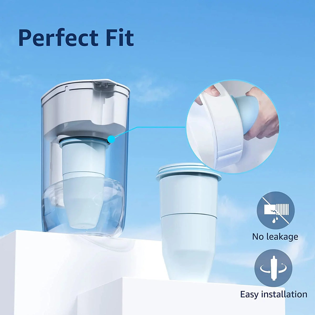 6 Pack AQUACREST ZR-017 Replacement for ZeroWater® ZR-017 Pitcher aqua Filter