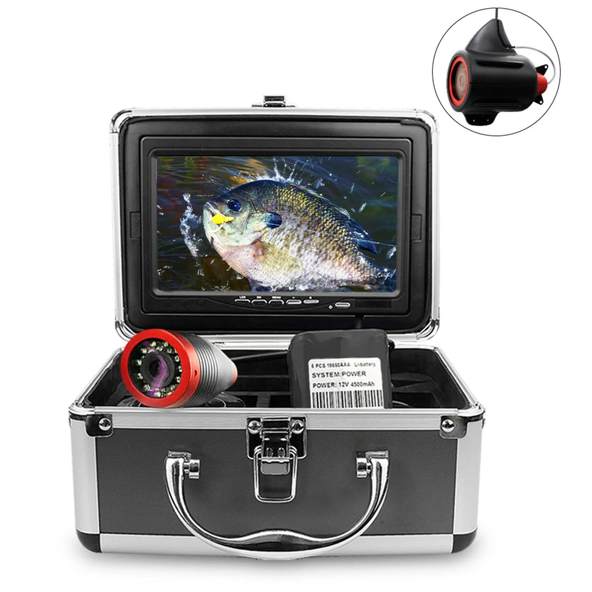 Erchang Portable Video Fish Finder for Lake Sea Fishing 7 Inch DVR Underwater Fishing Camera