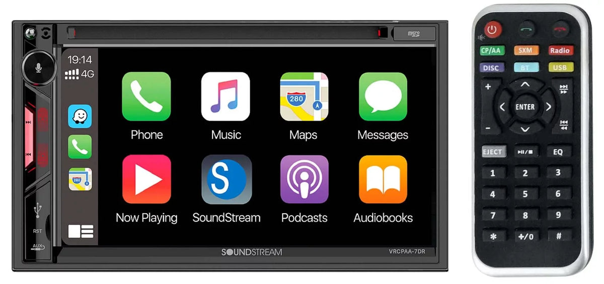Soundstream VRCPAA-7DR 7" Car Monitor DVD Receiver w/CARPLAY/ANDROID AUTO+Camera