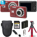Kodak PIXPRO FZ55 Digital Camera (Red) + Spider Tripod + Case+ 1 Yr Warranty