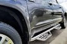 N-Fab by RealTruck Podium Stainless Steel Steps | Polished Stainless Steel, Cab Length | Hpt0786Cc-Ss | suitable with 2007-2021  Tundra Crewmax All Beds, SRW Gas