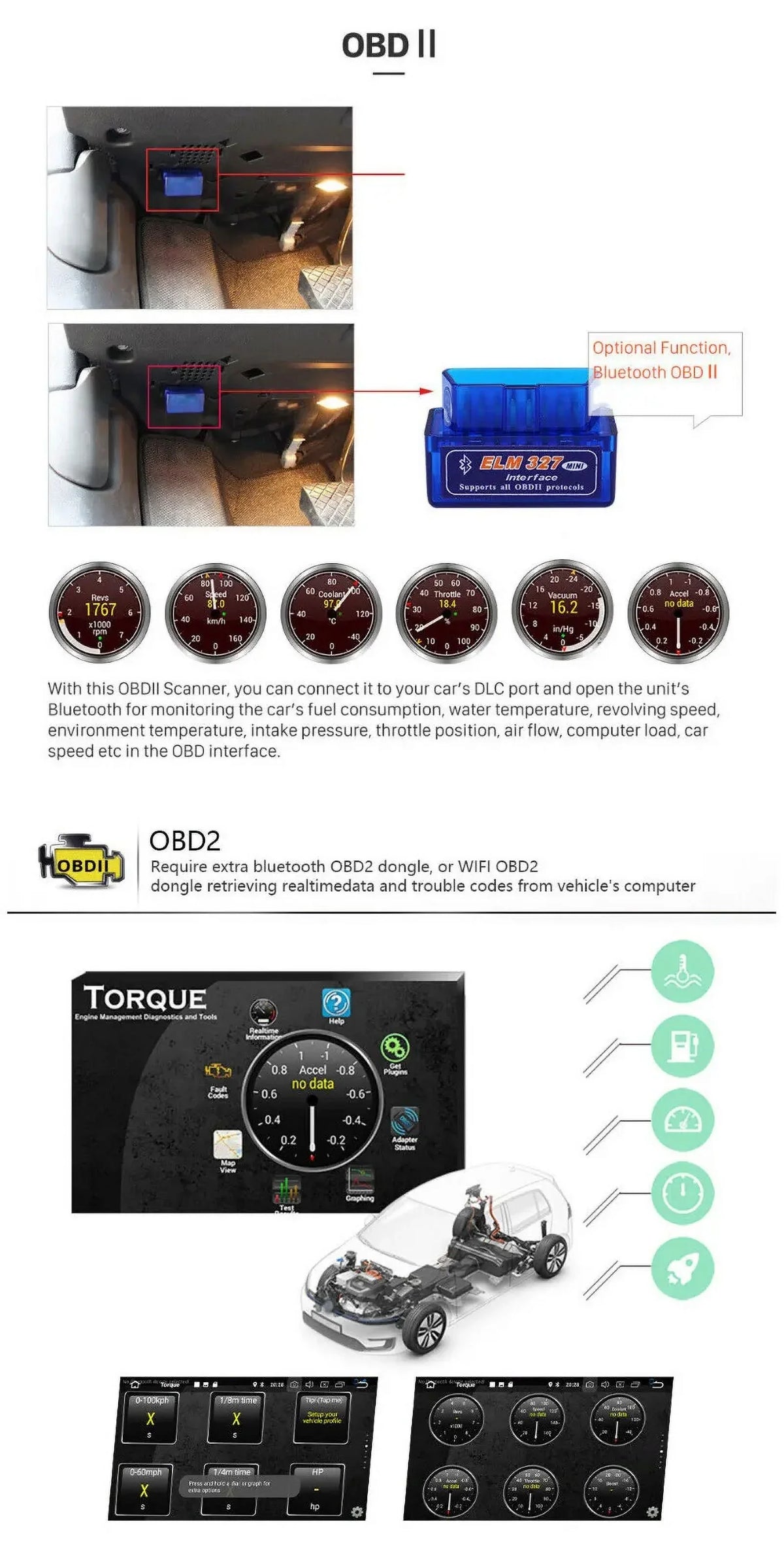 Single 1 DIN Rotatable 10.1'' 1280*720 IPS Android 12 2+32GB Bluetooth Car GPS Navigation WiFi Stereo Radio  CarPlay