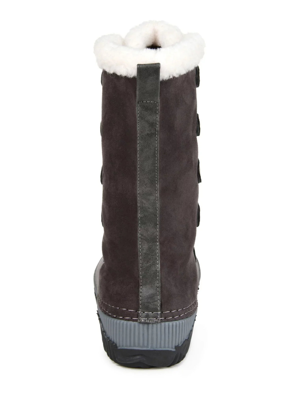 JOURNEE COLLECTION Womens Gray Two-Toned Fleeced Lined Insulated Waterproof Blizzard Round Toe Lace-Up Snow Boots 11