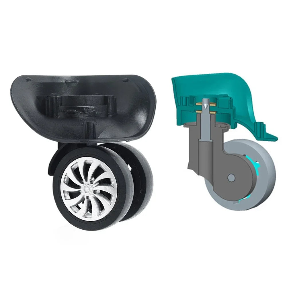 Yuri  4 Set Replacement Luggage Suitcase Wheels Swivel Universal Wheel Black