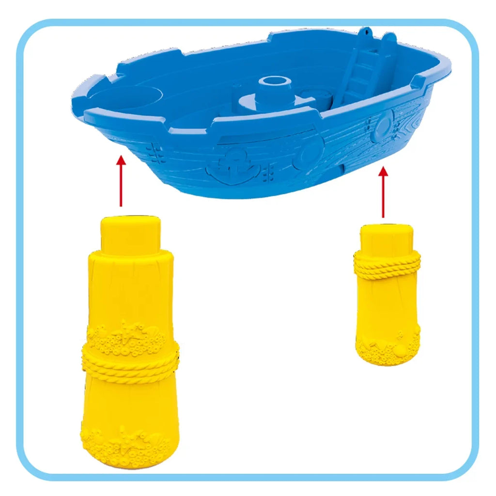 Beach Toy Pirate Ship Sandboxes 21 Pcs Sand liquid Table for Boys Girls Toddlers + 3 Y Mundo Toys