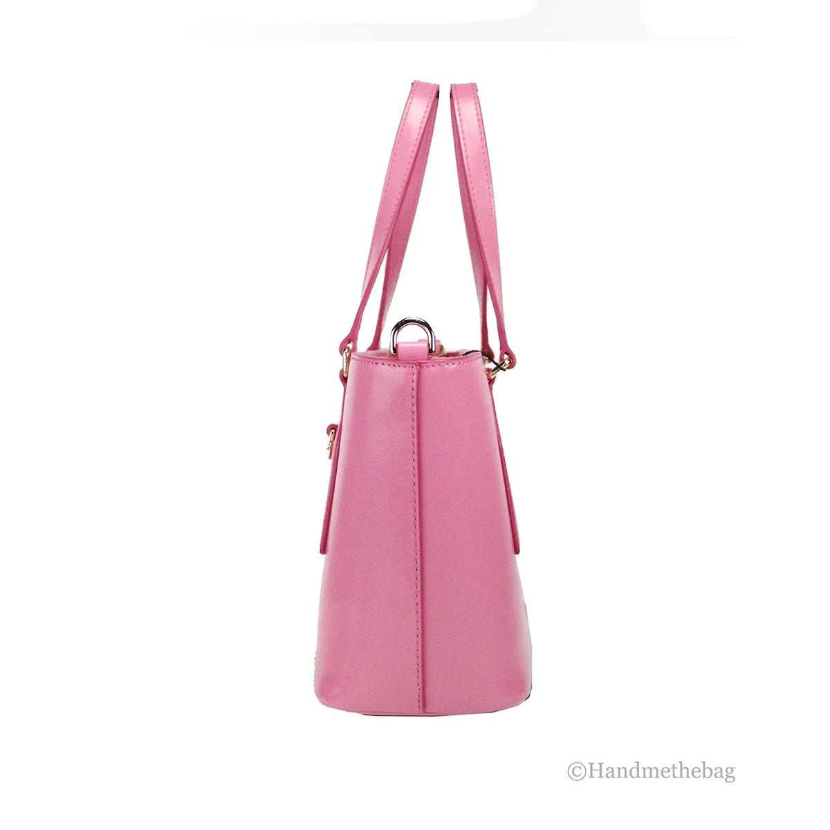 Marc Jacobs Small Candy Pink Saffiano Leather Tote Crossbody Bag