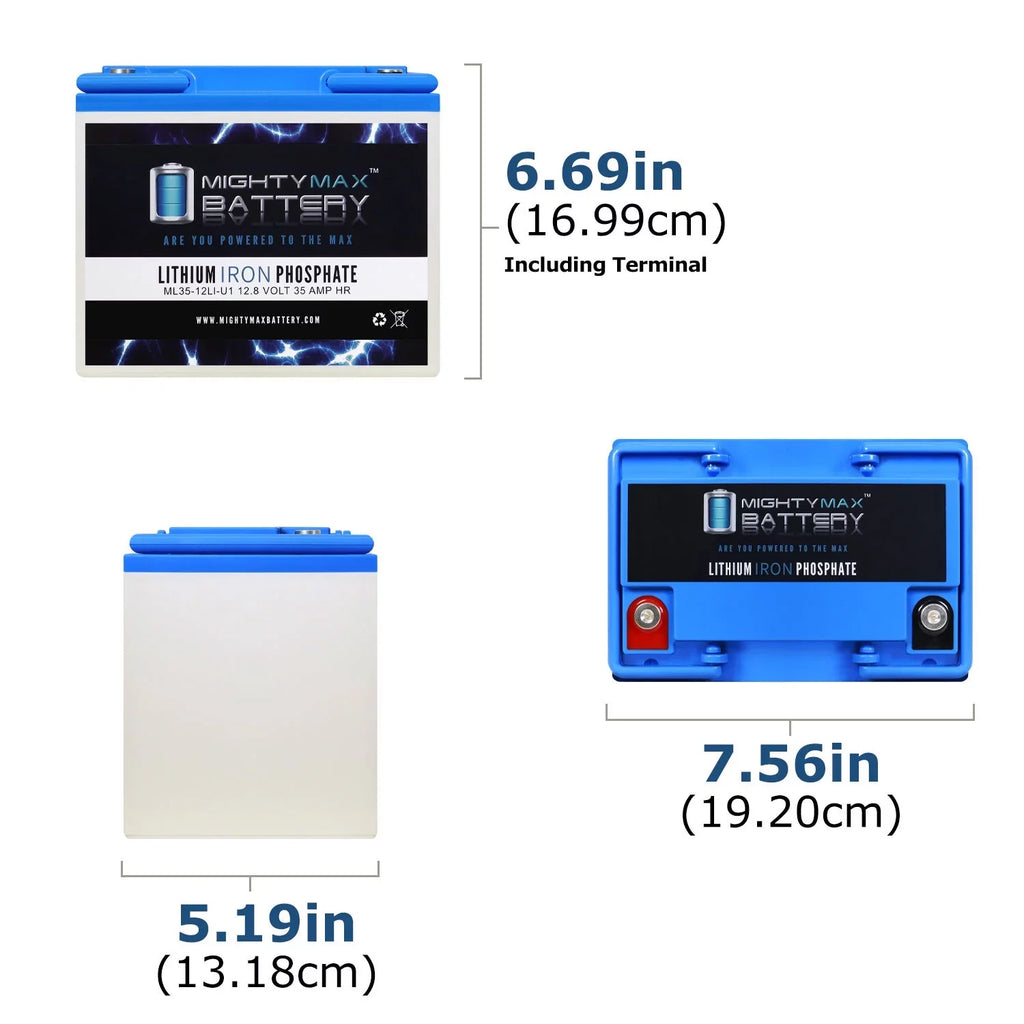 12V 35AH U1 Lithium Replacement Battery appropriate with Goal Zero Yeti 400 Solar Generator - 4 Pack