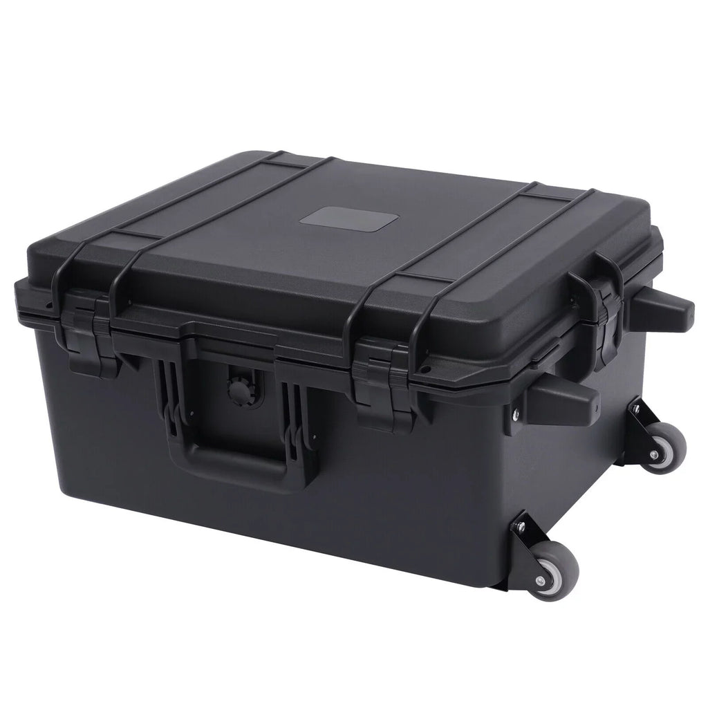 Miumaeov Large Portable Protective liquid and Shock protected Hard Case Camera Tools Equipment Laptop Hard Case Box with Wheels and Handle with 5 Layers Foam Black 16.7" x 12" x 21.25"