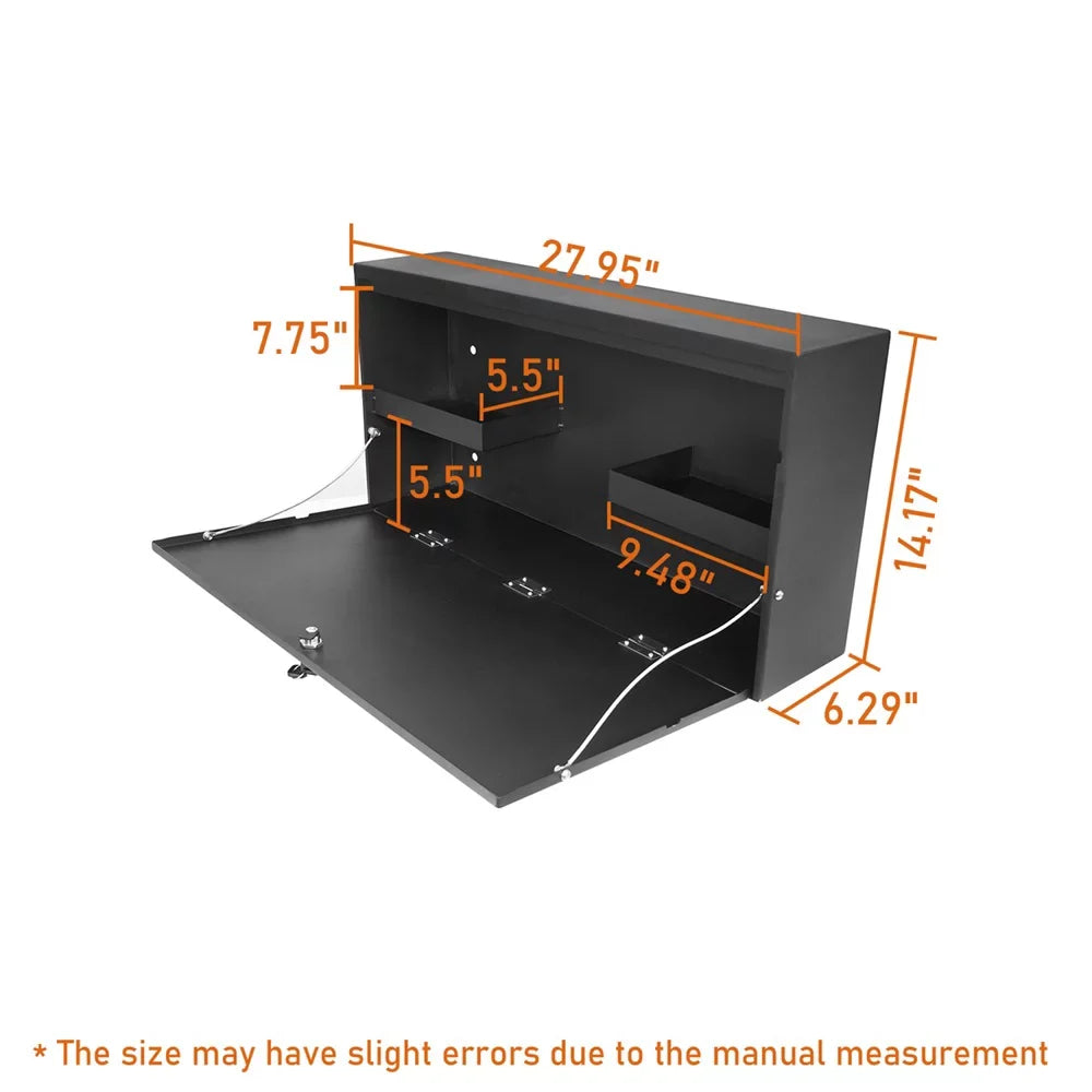Hooke Road Fit 2021-2023  Bronco Folding Tailgate Table Lockable Steel Storage Box Black