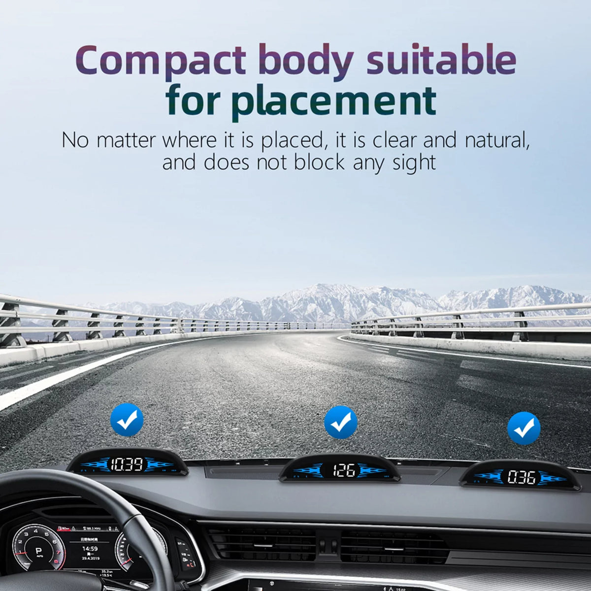 GoolRC Car HUD Head-up Display Digital Navigation Speedometer Dual System Display Screen with SpeedTimeDirectionMileage Vehicle Overspeed Alarm Fatigue Driving Alarm