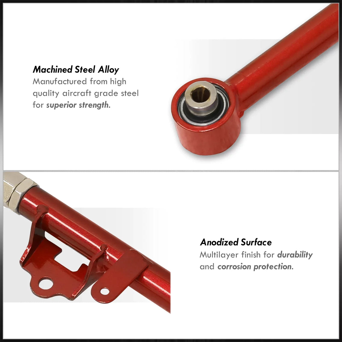 AJP Distributors Rear Lower Suspension Adjustable Toe Control Arms Rods LCA Kit Red appropriate/Replacement For Mazda Miata MX-5 ND MX5 2016 2017 2018 2019 2020 2021 2022 2023 16 17 18 19 20 21 22 23