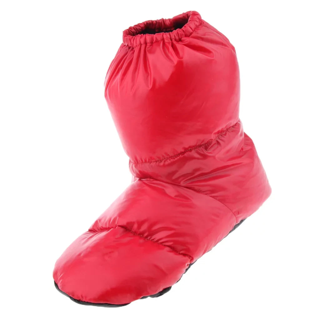 Duck Down Booties Camping Cabin Slippers aqua Warm Long ,