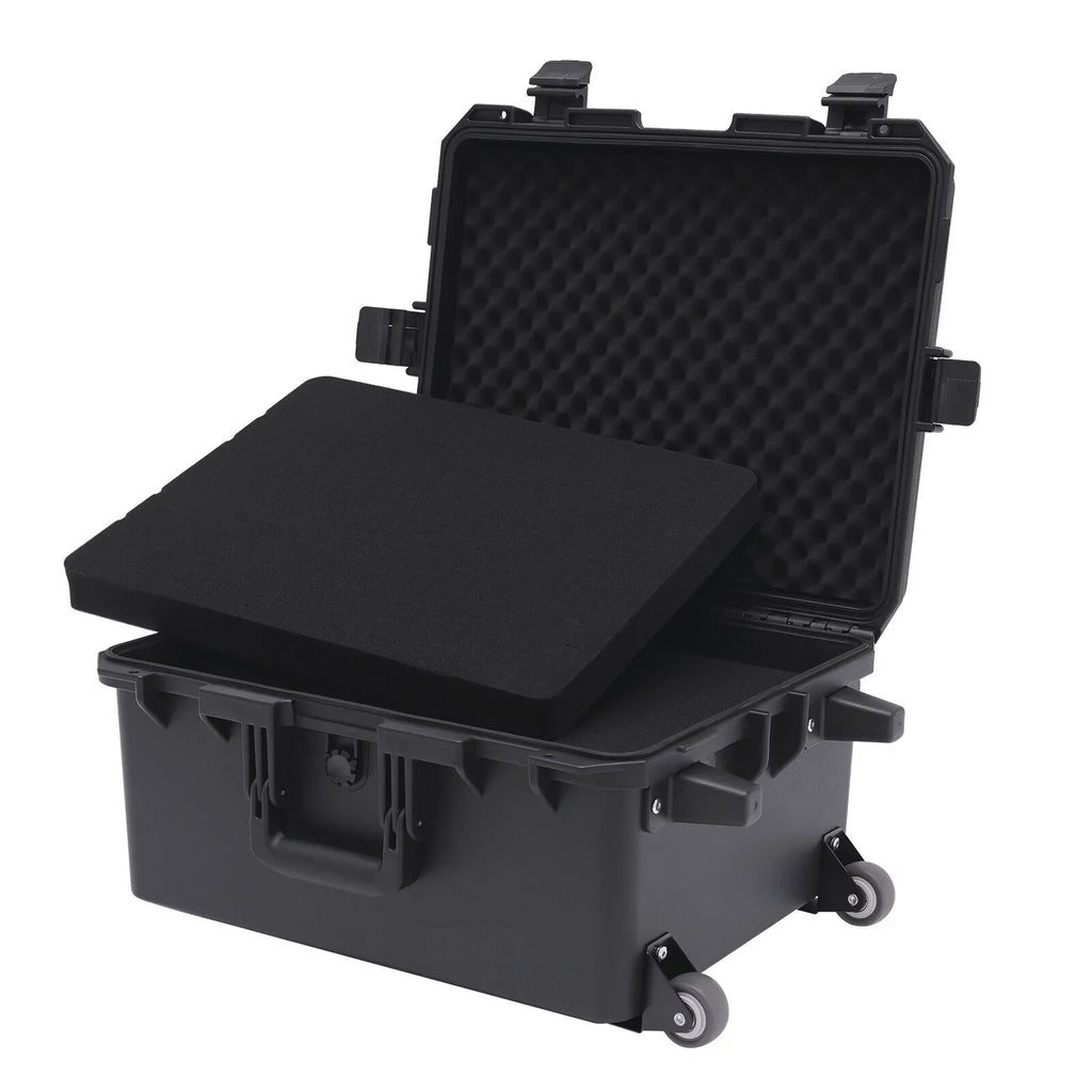 Miumaeov Large Portable Protective liquid and Shock protected Hard Case Camera Tools Equipment Laptop Hard Case Box with Wheels and Handle with 5 Layers Foam Black 16.7" x 12" x 21.25"