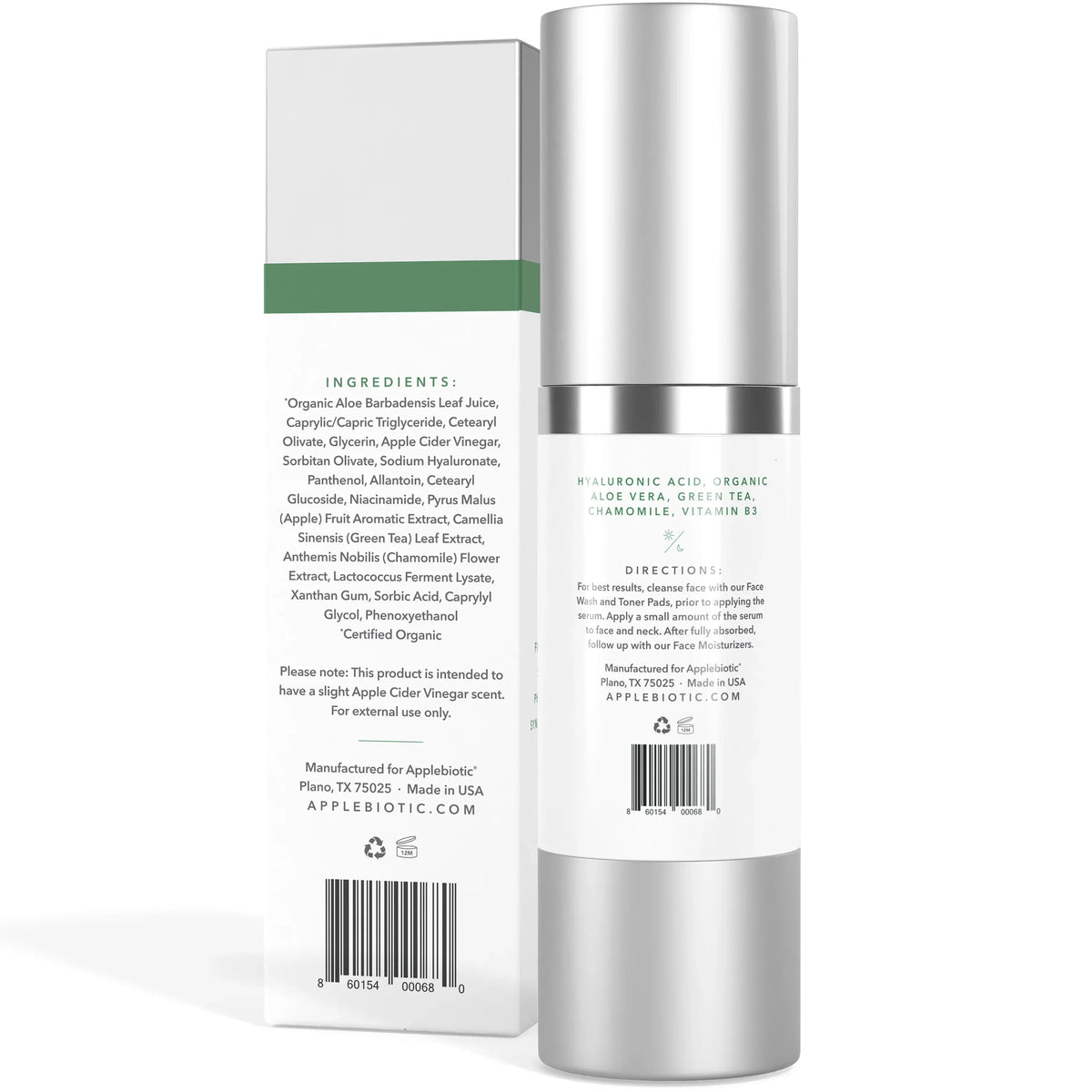 Applebiotic  Cider Vinegar Probiotic Facial Serum with Hyaluronic Acid