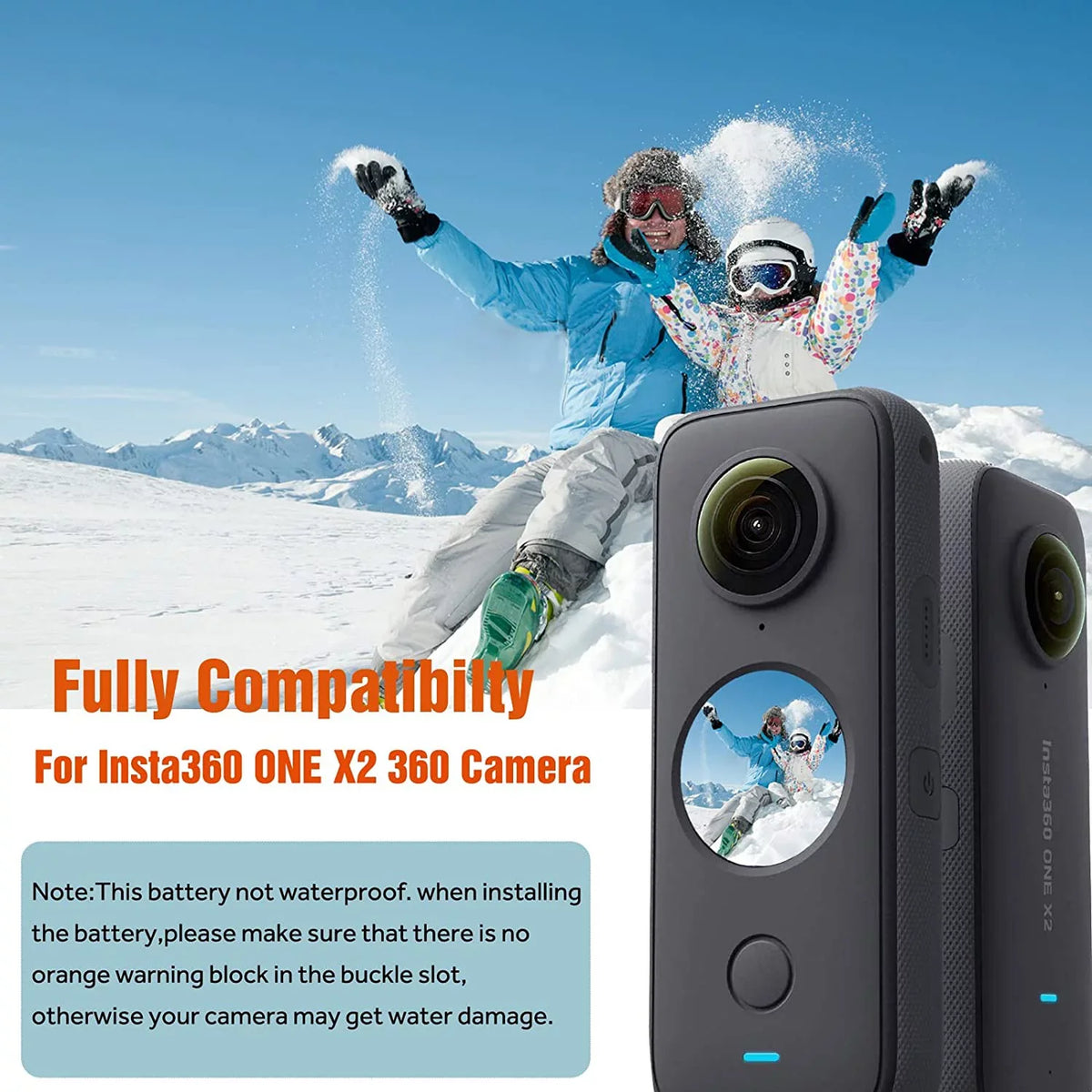 Insta360 ONE X2 Replacement Batteries 2-Pack and 3-Channel USB Charger suitable with Insta360 ONE X2 360 Camera(Not Waterproof)