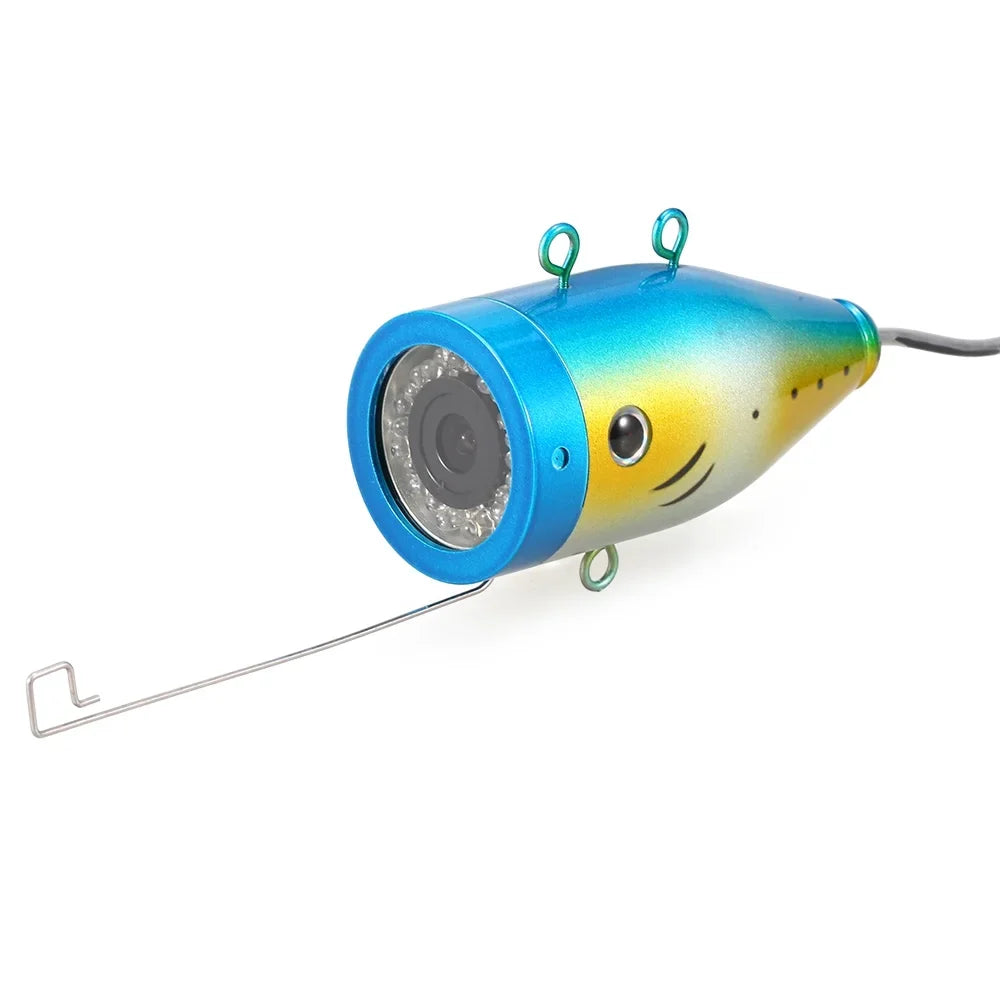 Mixfeer 1200TVL Underwater Fishing 24 LEDs Night Vision Waterproof Fish Shape vessel Ice Fishing Accessories with 15m30m50m Cable