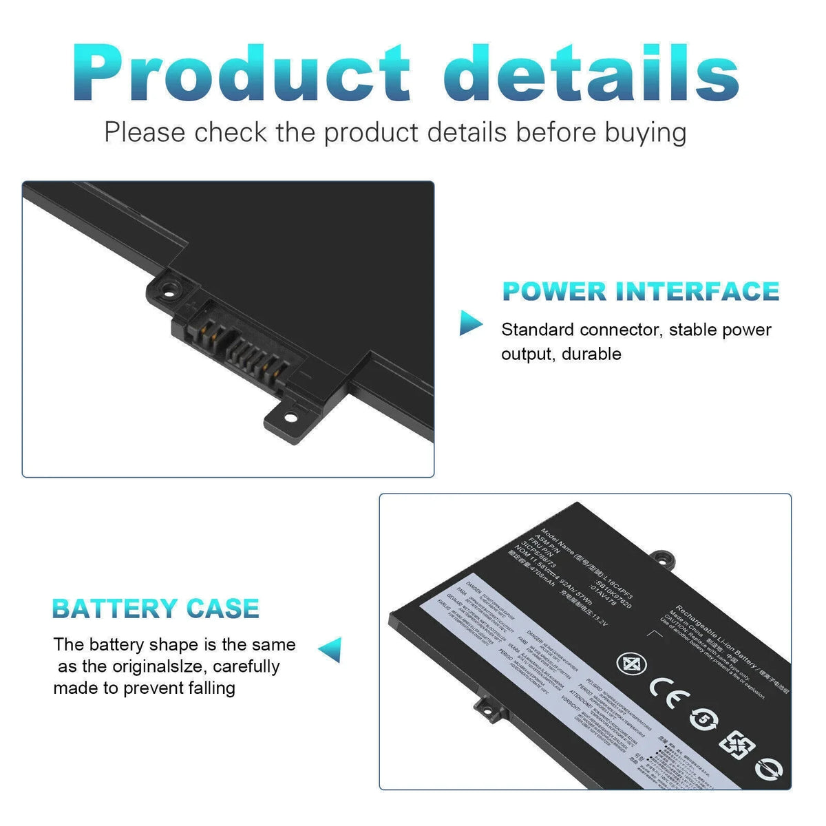 OEM 57Wh L17L3P71 Battery For  ThinkPad T480S SB10K97622