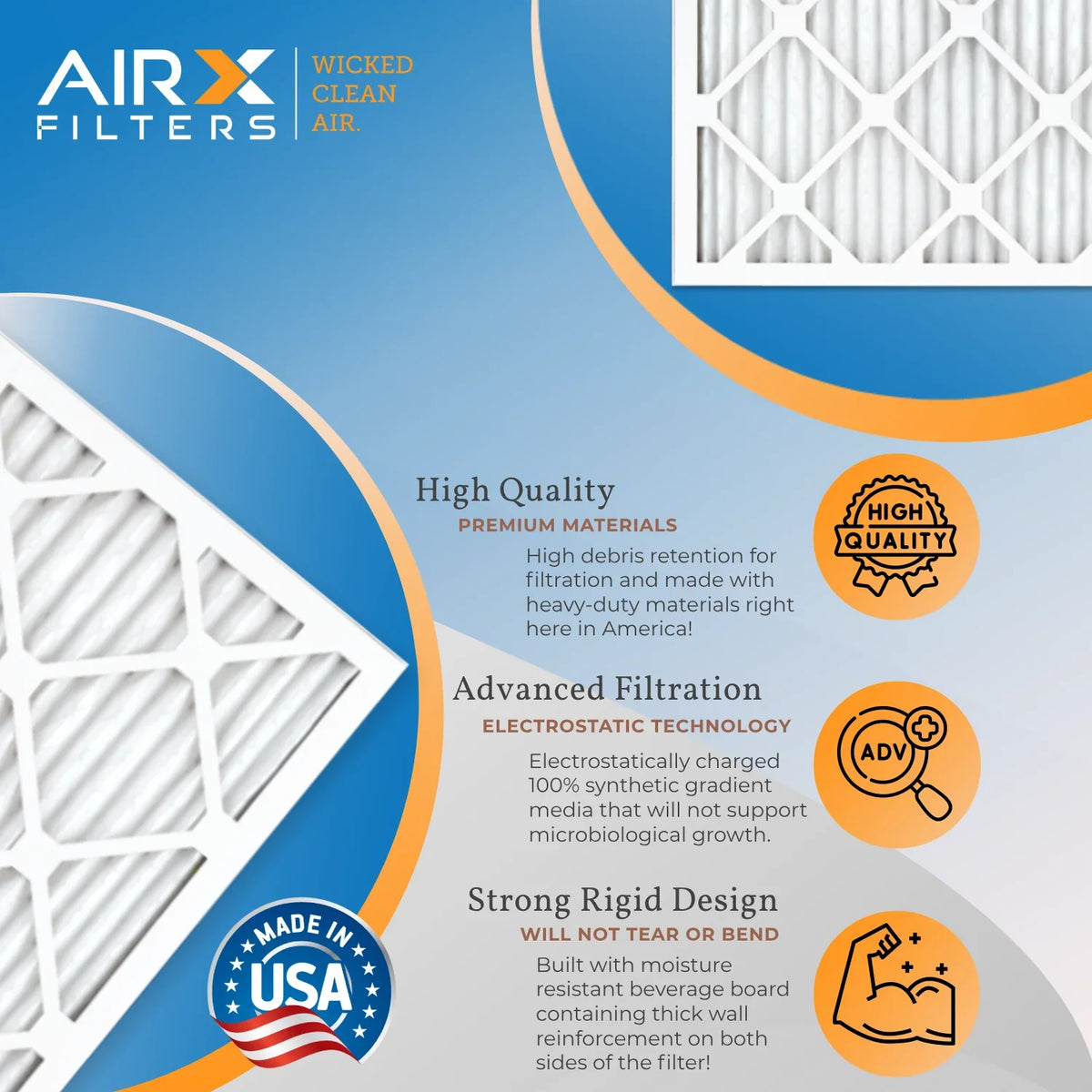 20x22x1 Air Filter MERV 11 Comparable to MPR 1000, MPR 1200 & FPR 7 Electrostatic Pleated Air Conditioner Filter 6 Pack HVAC Premium USA Made 20x22x1 Furnace Filters by AIRX FILTERS WICKED CLEAN AIR.