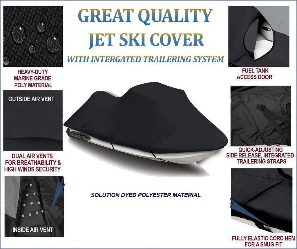 BLACK 600 DENIER JetSki protector matching for Sea Doo Sea-Doo GTI SE 130 2011 2012 2013 2014 2015 2016 2017 2018 2019 2020 2021 2022 Jet Ski shield PWC wrap