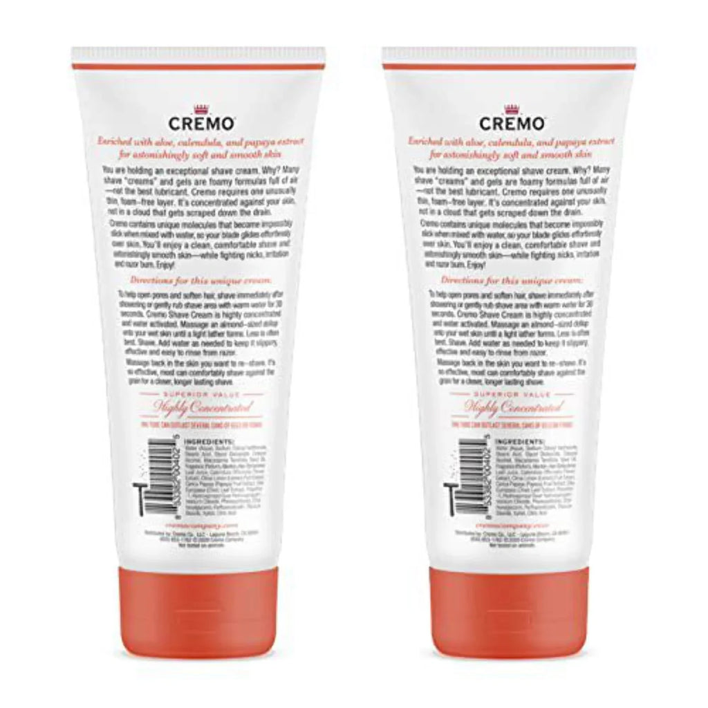 Cremo Coconut Mango Moisturizing Shave Cream, Astonishingly Superior Ultra-Slick Shaving Cream for Women Fights Nicks, Cuts and Razor Burn, 6 Fl Oz (Pack of 2)